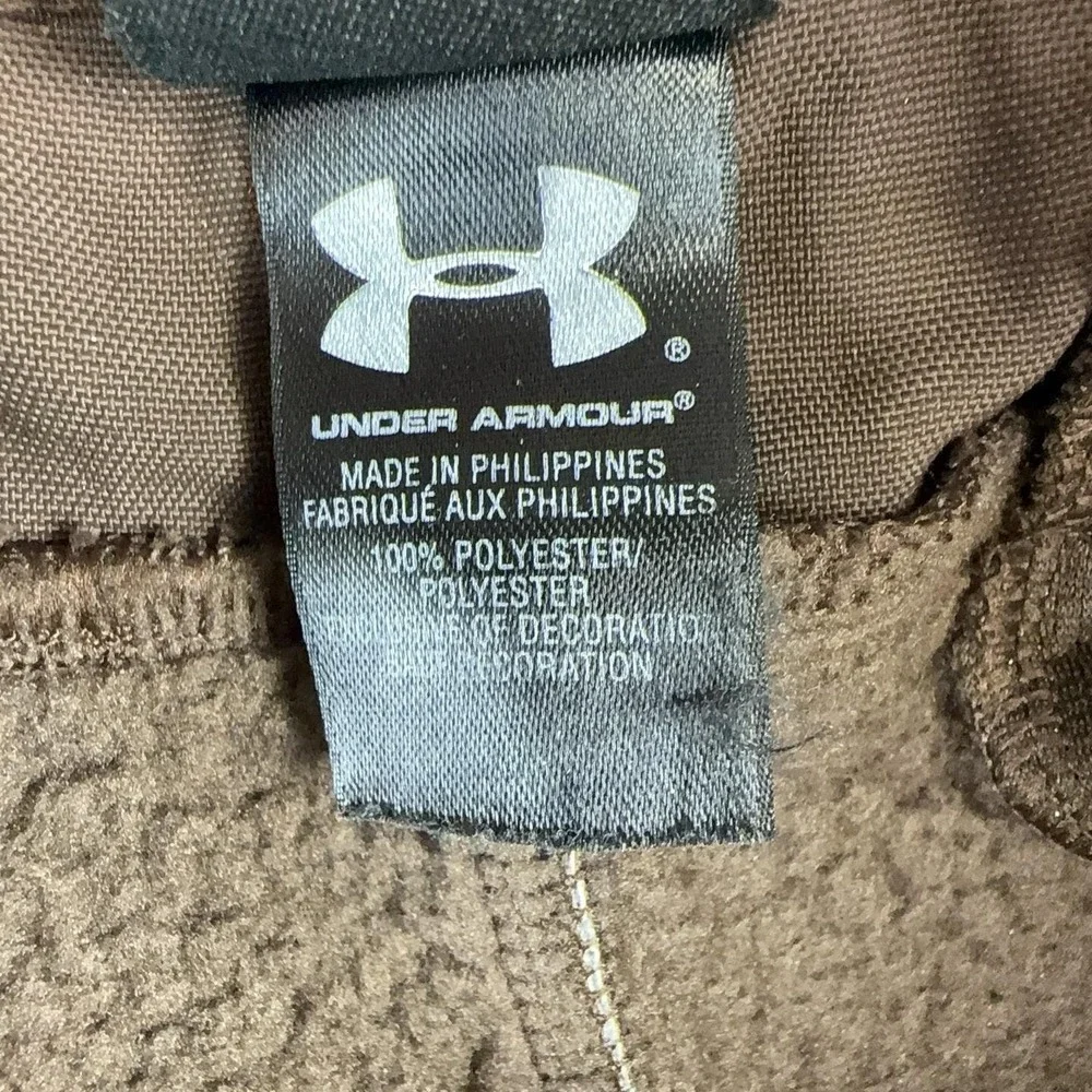 Under Armour Camo Pants Boys XL Brown Fleece Lined Thermal Cargo Hunting YXL